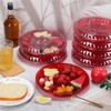 Rtteri 18 Pcs Round Divided Serving Tray with Lid Plastic
