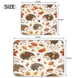 Tiveruda Dish Drying Mat Microfiber Coffee Bar Mat Absorbent Drying Kitchen Mat for Kitchen Counter Washable Drainer Rack Mat Xl for Dishes Farm House 18"x 24" Farmhouse Mushroom