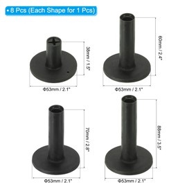 PATIKIL Rubber Golf Tees 4pcs Mixed Size Golf Practice Tees Training Driving Range Tee Table Golf Ball Holder for Outdoor Indoor Hitting Cushion Black