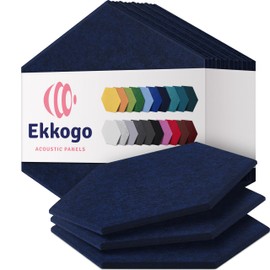 Ekkogo Ekkogo Acoustic Panels 12-Pack Soundproof Wall 12"X10.4"X0.4" - High Density Sound Dampening [Denim Blue Hexagon]