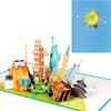 3D travel card, pop-up travel vouchers, travel souvenir card with