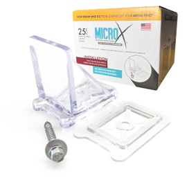 25 Pack Micro X Snow Guards for Metal Roofs – Single Screw Mount with Gasket – Heavy-Duty Polycarbonate Snow & Ice Stops for Pole Barns – Prevents Sliding Snow | Made in USA