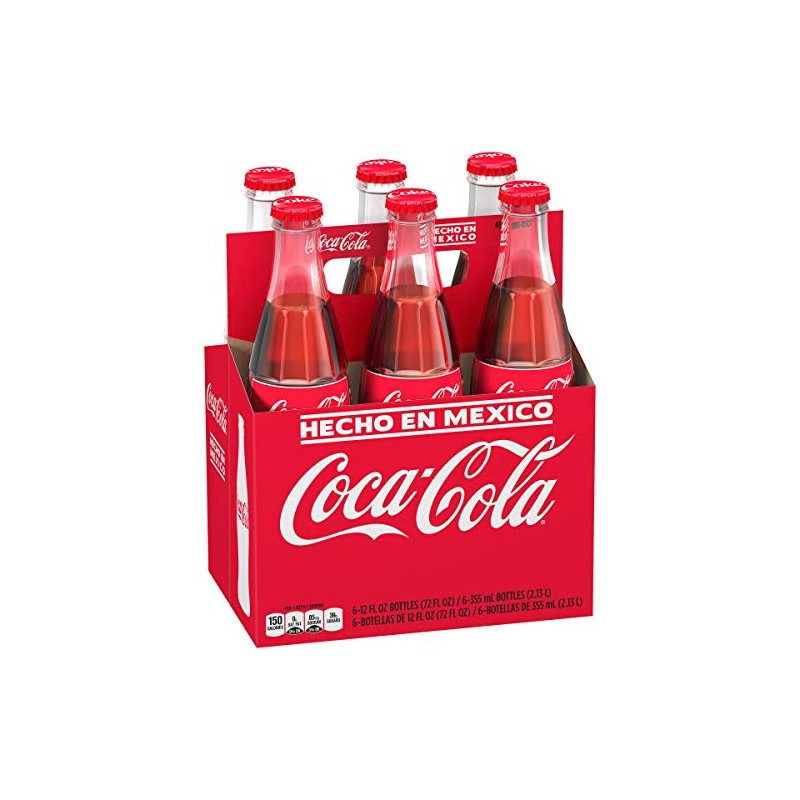 Mexican Coke Glass Bottle, 12 fl oz, 6 Pack Pack