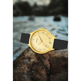 RUYEOOK Watch for Women Nurses Nursing Students Lady,Variety Colors, Second Hand,Soft Silicone Band Waterproof Quartz Analog Female Bracelet Dress Elegant Watches (G720 Gold)