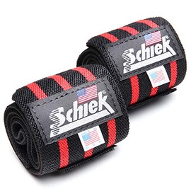 Schiek Wrist Wrap, 24 Inches, Free Weight Training Use, red