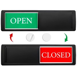 Open Closed Sign for Business, Open and Closed Privacy Door Sign Indicator for Home Office Restroom, Office Door, Wall, Window, Restaurants, Retail Salon Shops (Black & Green)