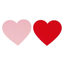 Heart Display Cards (W x H x H): 5.3 x 4.8 inches (134 x 121 mm), 2 Types (Pink/Red) 50 cards each