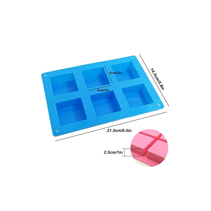 3 Packs 6 Cavidades Silicona Molde Pastel (Morado, Azul, Rosa),
