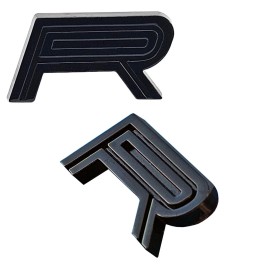AMP Black Pair of R Fender Emblems for GT350R for L & R fender with Adhesive Backing