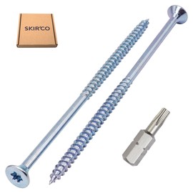 SKIR'CO Pack of 10 Galvanised Steel Wood Screws 6.0 x 130 mm Torx Countersunk Chipboard Screws Partial Thread