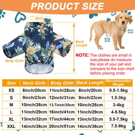 Weewooday 4 Pieces Pet Summer T-Shirts Hawaii Style Floral Pet Dog Shirt Breathable Cool Clothes Beach Seaside Puppy Sweatshirt for Small Puppy(Floral Style,2x-large)