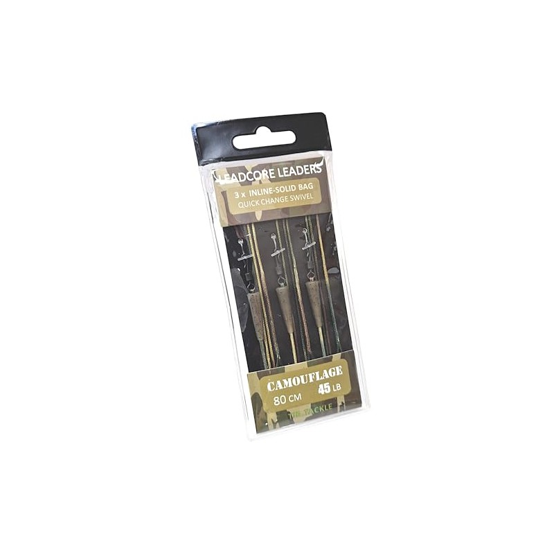 TJR Tackle Camo Solid Bag Inline Leadcore Leaders QC Swivel