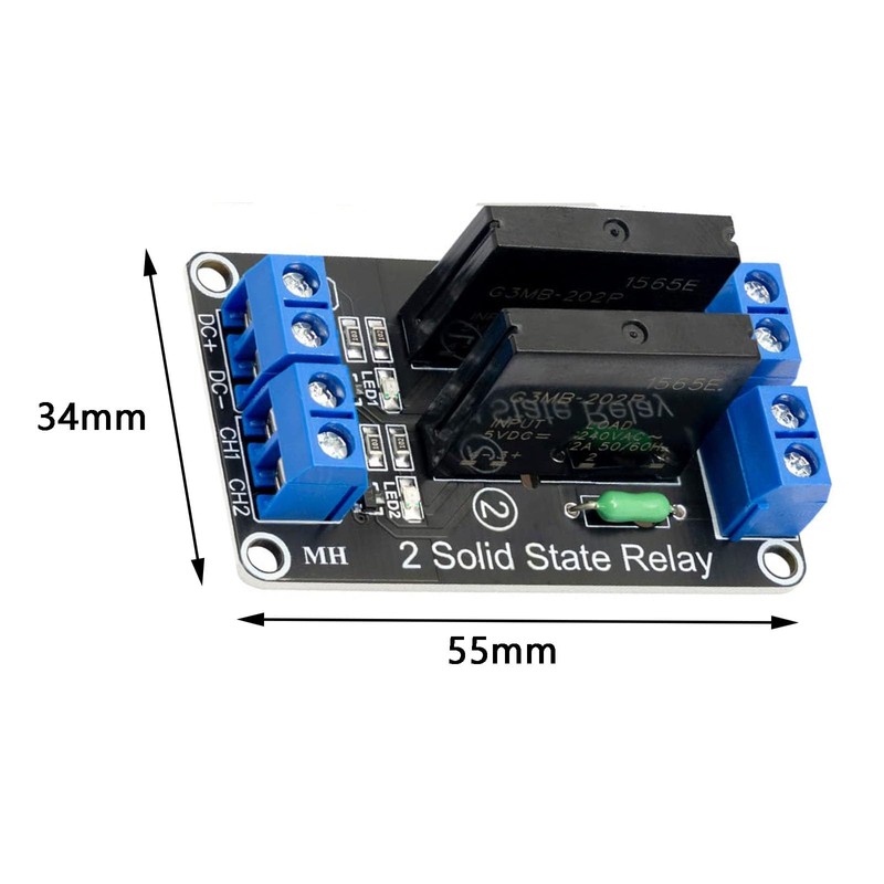 3 x 2 Channel Relay Module 5 V DC Solid