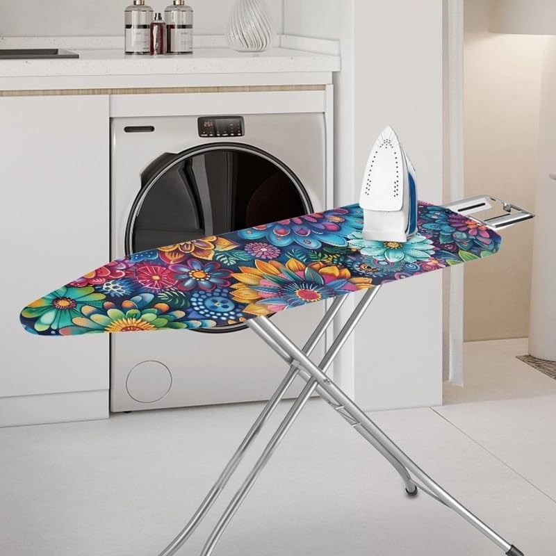 Daulesho Hippie Flower Ironing Board Cover Colorful Lotus Daisy Flowers