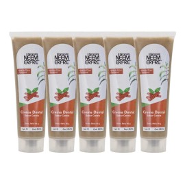 Crema Dental De Neem Artesanal Sin Fluor Natural- Pack De 5
