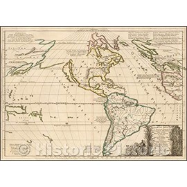 Historic Map - Atlantis Insula, 1669, Nicolas Sanson - Vintage Wall Art 36in x 24in
