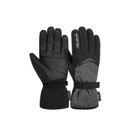 Reusch Moni R-TEX XT warm, waterproof, windproof and breathable winter gloves, finger gloves, ski gloves for women for unhindered freedom of movement, black/grey, 7.5