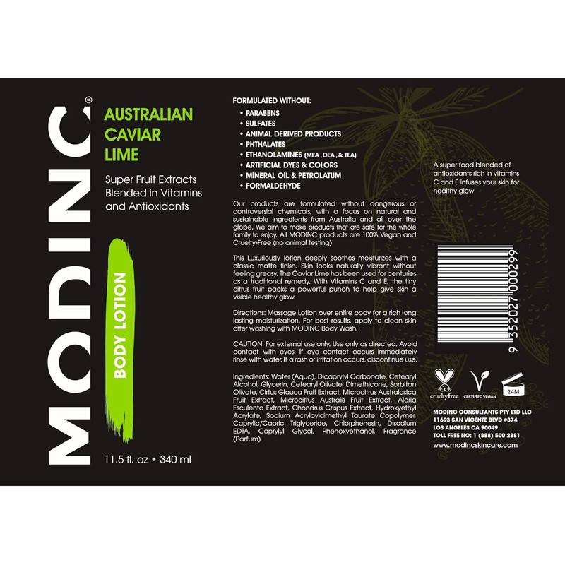 MODINC Australian Caviar Lime Body Lotion, Super Fruit Extract, Vitamins
