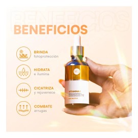 MIST JEWEL Suero vitamina C + Acido hialuronico + VIt E facial + Rosa mosqueta hidratante y protector piel | Serum con Efecto reparador y protector an