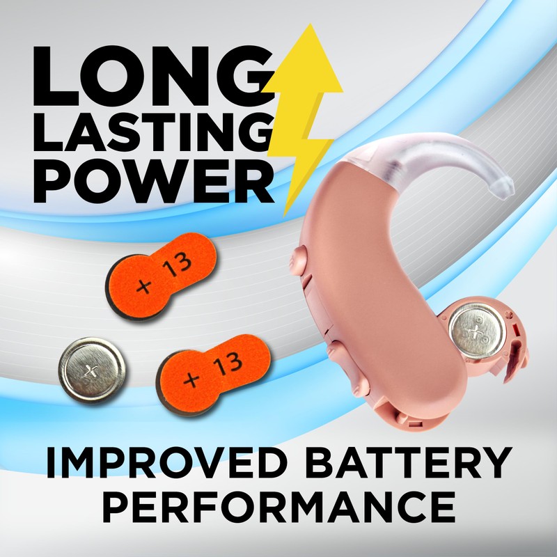 Powermax Size 13 Hearing Aid Batteries, 120 Count Long-Lasting Battery