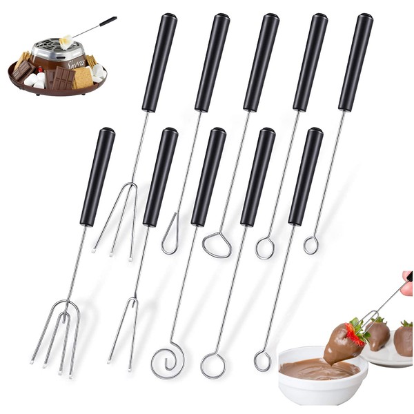 Ancuioyz 10 Pieces Stainless Steel Chocolate Diving Fork, Chocolate Cutlery Diving Fork, Chocolate Fork Set, DIY Baking for Handmade Chocolates, Fruit Chocolate Dipping Fork