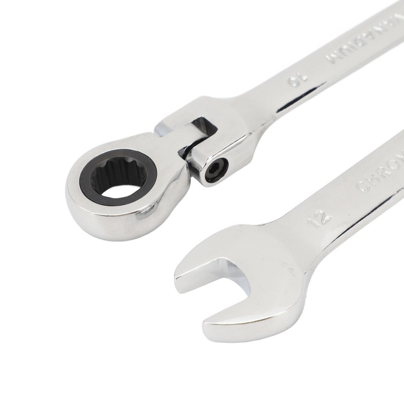 Flex Head Ratcheting Combination Wrench Set Chrome Vanadium Steel Quick