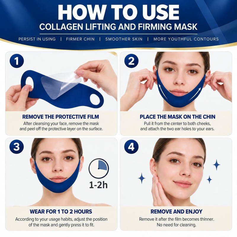 V Line Lifting Mask - 5PCS Blue Face Lift Tape