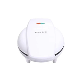 Courant Mini Donut Maker Machine for Holiday, Kid-Friendly, Breakfast or Snack, Desserts & More with Non-stick Surface, Makes 7 Doughnuts, White