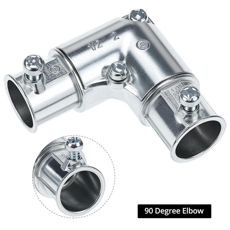 QWORK 1/2 Inch EMT Conduit Fittings Inside Corner Pull Elbow,