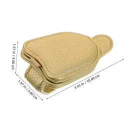ABOOFAN Car Sunglasses Clip Sunglasses Visor Clip Sunglasses Holders for Car Sunglass Visor Clip Car Sunglasses Glasses Clip Sunglasses Organizer Visor Clips for Cars Pu Leather Golden