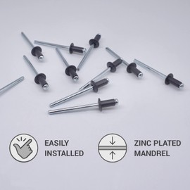 Marcopol Pack of 100 Painted Blind Rivets 4.0 x 8 mm, Dome Head, DIN 7337, Aluminium Rivets and Steel Mandrel, Pop (100, Anthracite Grey RAL 7016)