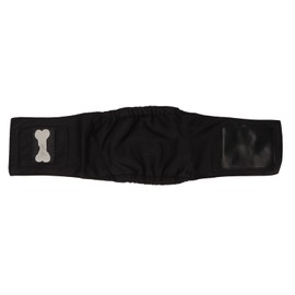 Male Dog Belly Wrap Leakproof Strong Water Absorption Breathable Comfortable Male Dog Belly Band Black L