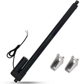 JQDML 18 Inch 18" Stroke 3000N/660lbs Heavy Duty Speed 0.2"/sec 12V Electric Linear Actuator IP65 Waterproof with Mounting Brackets for Recliner TV Lift Coop Door