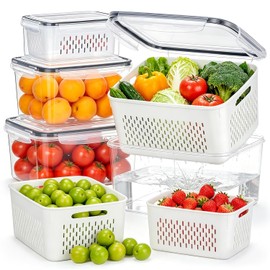 HOMETALL 4 Pack Fruit and Vegetable Storage Containers