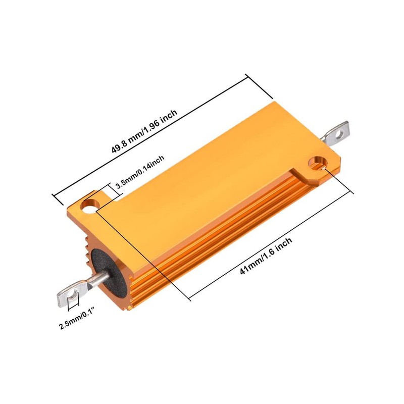 WEIJ 2Pcs RX24 50W 1.5 Ohm Aluminum Case Load Current