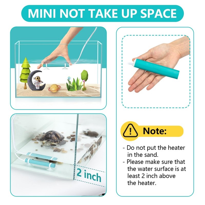 hygger Mini Submersible Aquarium Heater, Turtle and Betta Tank Heater