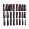 MERVF Long Square Press on Nails Brown Fake Nails Solid