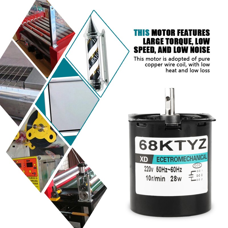 AC220V 28W Miniature Permanent Magnet Synchronous Motor CW/CCW(10rpm)