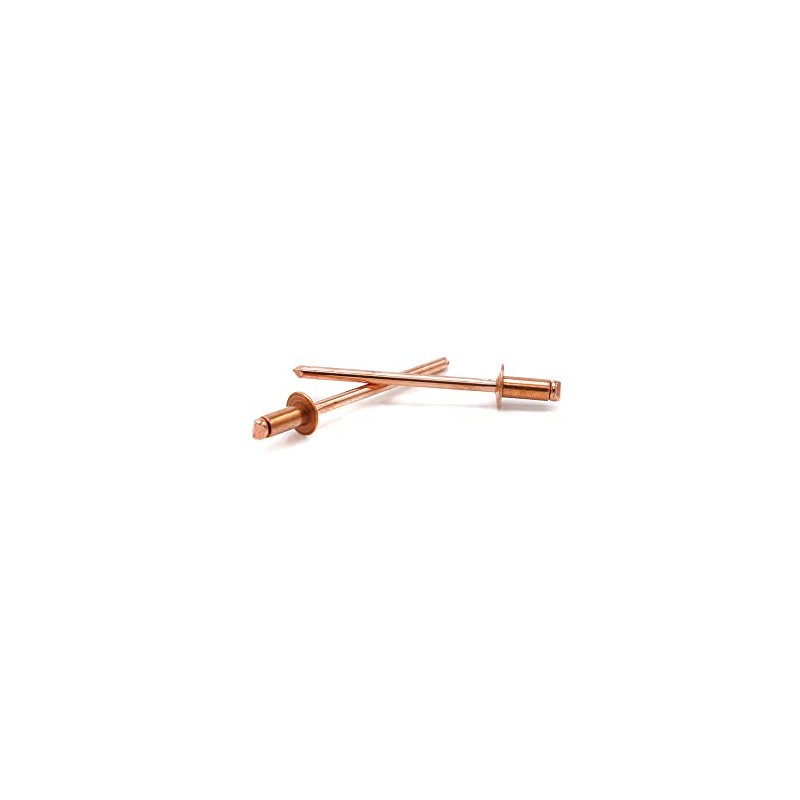Copper Pop Rivets 4-4 (1/8"Diameter x 1/4" Grip) Steel Mandrel