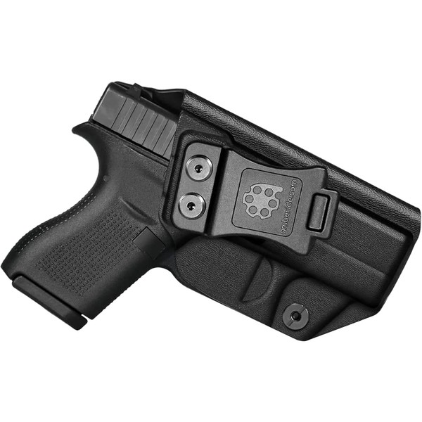 Amberide IWB KYDEX Holster Fit: Glock 42 Pistol | Inside Waistband | Adjustable Cant | US KYDEX Made (Black, Right Hand Draw (IWB))