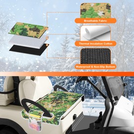 PGmoon Golf Cart Seat Covers, Golf Cart Seat Towel Blanket for Most Golf Carts Fits for EZGO, Club Car, Yamaha and More (Patent Design)