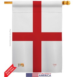 Nationality England (St. George's Cross) Garden House Flags Kit Regional Nation International World Country Particular Area Small Decorative Gift Yard Banner Double-Sided Made in USA 28 X 40