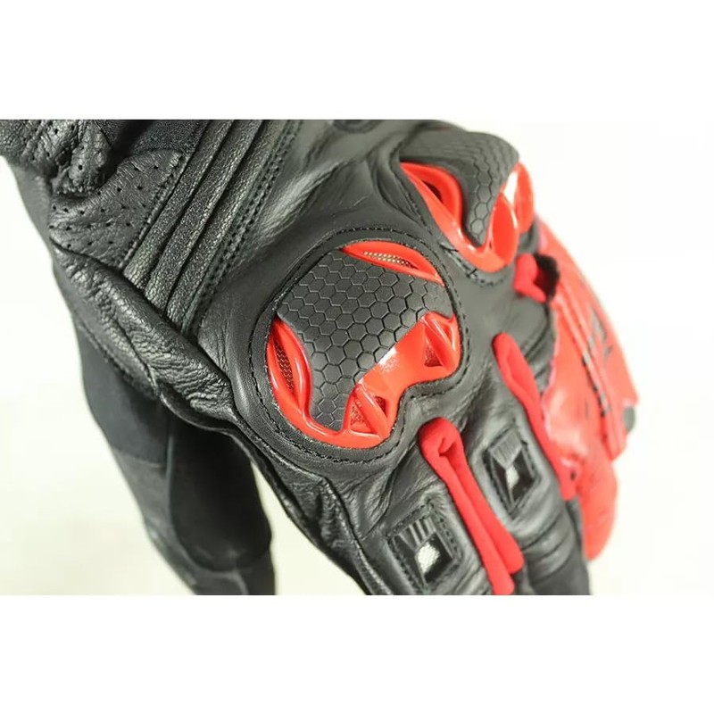 XRC Run 1/2 Men's Leather Motorcycle Gloves Black/Red XXL