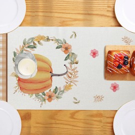 Table Runner Autumn Tablecloth Autumn Decoration Table Autumn Decoration Pumpkins Maple Leaves Autumn Table Runner Autumn Decoration Table Autumn Decoration 40 x 140 cm (05, 40 x 140 cm)