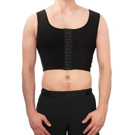 Compression Chest Binder, Post Surgery, Gynecomastia, F2M (L, Black)