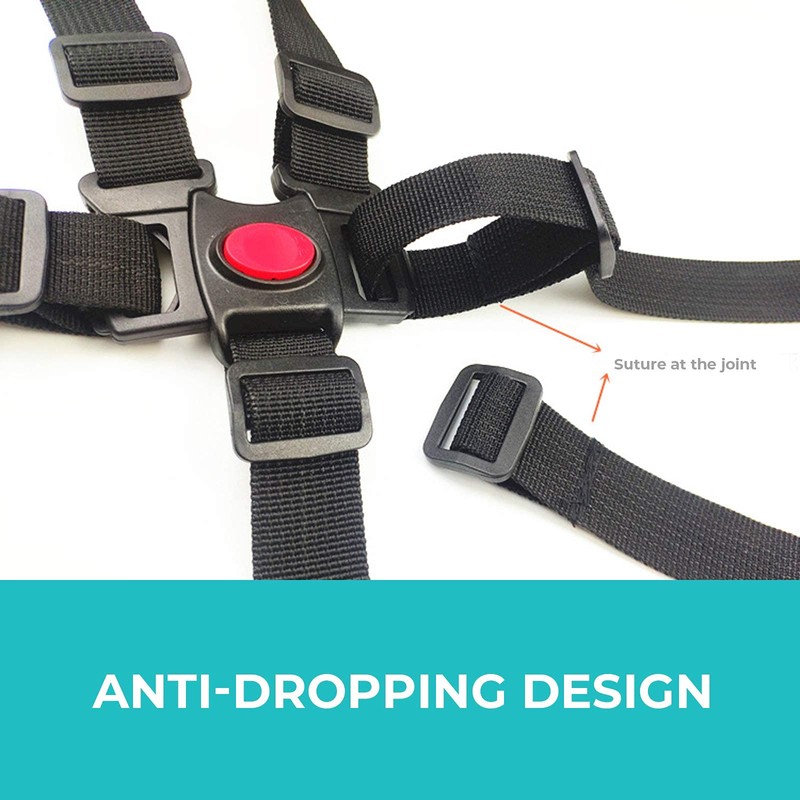 5 Point Harness Seat Belt，Adjustable Baby Seat Belt Full Protection