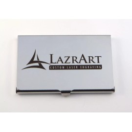 LazrArt Stainless Steel Business Card Case - Free Custom DARK Laser Engraving