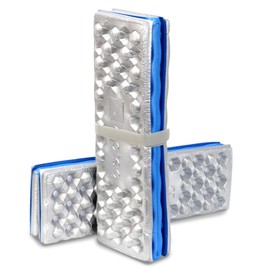 Alpteq® RastPlatz Foldable Seat Cushion, Outdoor Thermal Mat for Garden, Camping & Leisure, Waterproof, Insulating & Ultralight, Seat Mat Ideal for Backpack & Chair (Flat Pack, Blue, Set of 2)