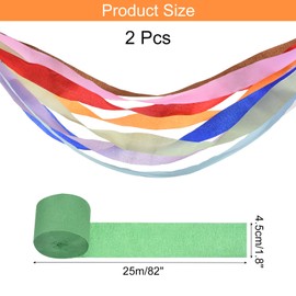Rebower Crepe Paper Roll, Deep Green Crepe Paper Streamers Sheets, [for Party Streamer Decorations, Birthday Party] - 1.8 Inch x 82 ft / 2 Roll