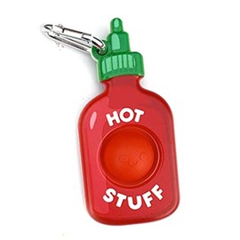 Top Trenz OMG Pop Fidgety Bubble Fidget Toy Stress Relief Anxiety Boredom Keychain (BFF - Hot Sauce)